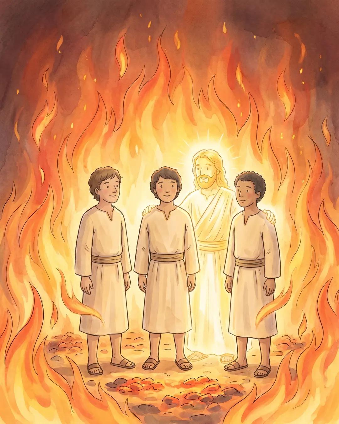 풀무불의 세 친구 장면 그림