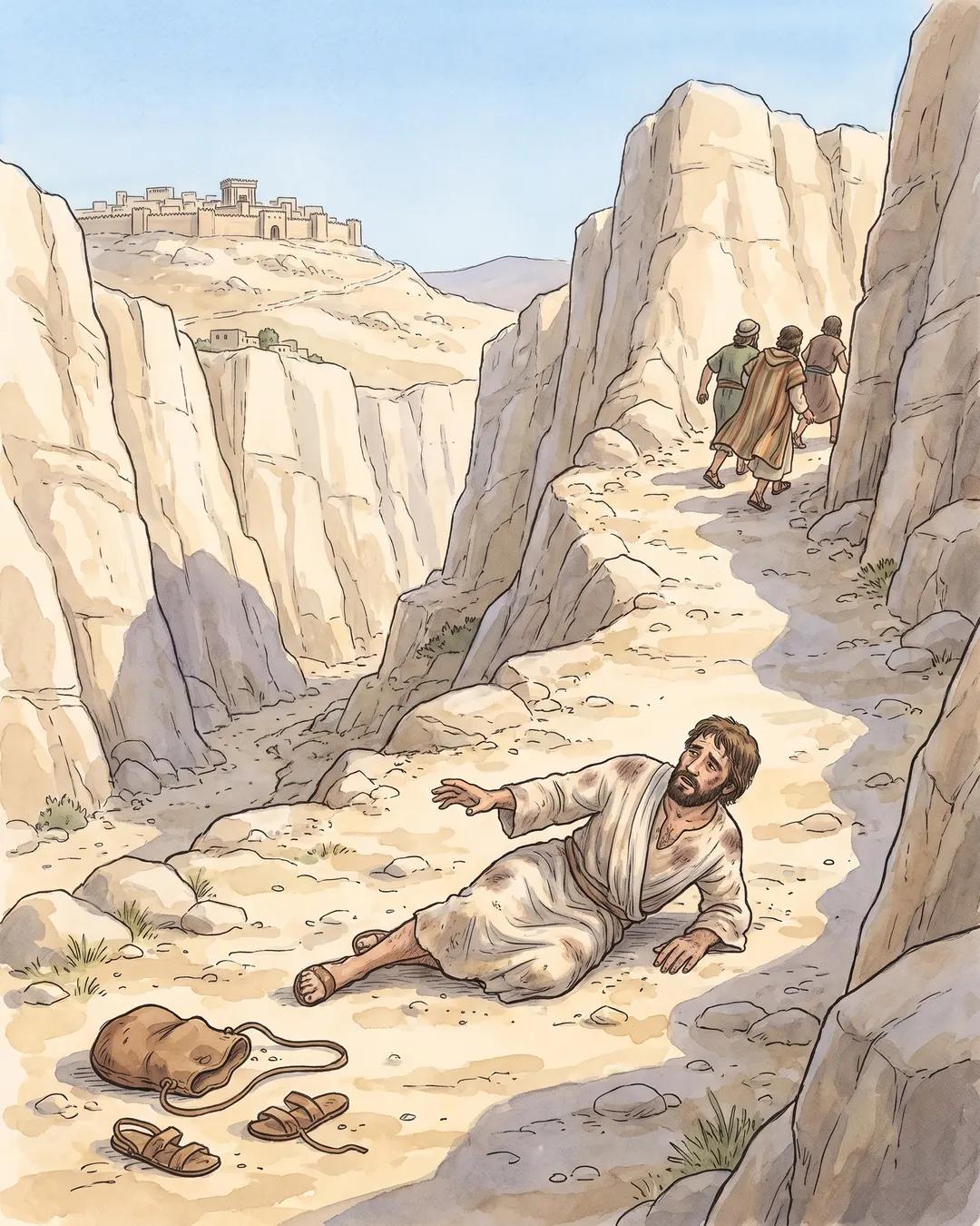 여리고로 내려가는 길 장면 그림